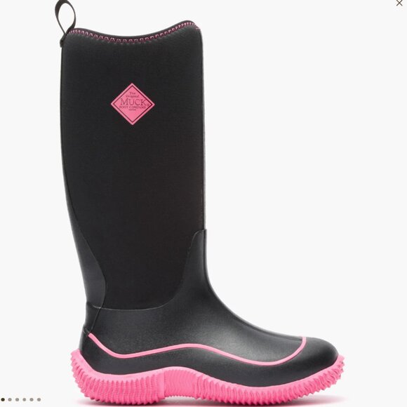 MUCK Hale Waterproof Neoprene All Weather Boot Black Hot Pink Sz 9 - Picture 2 of 5